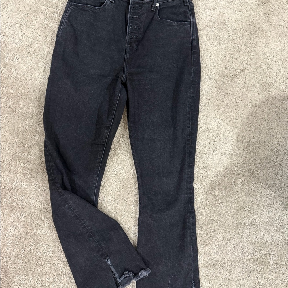 Abercrombie Women's High-Rise Black Button-Fly Jeans